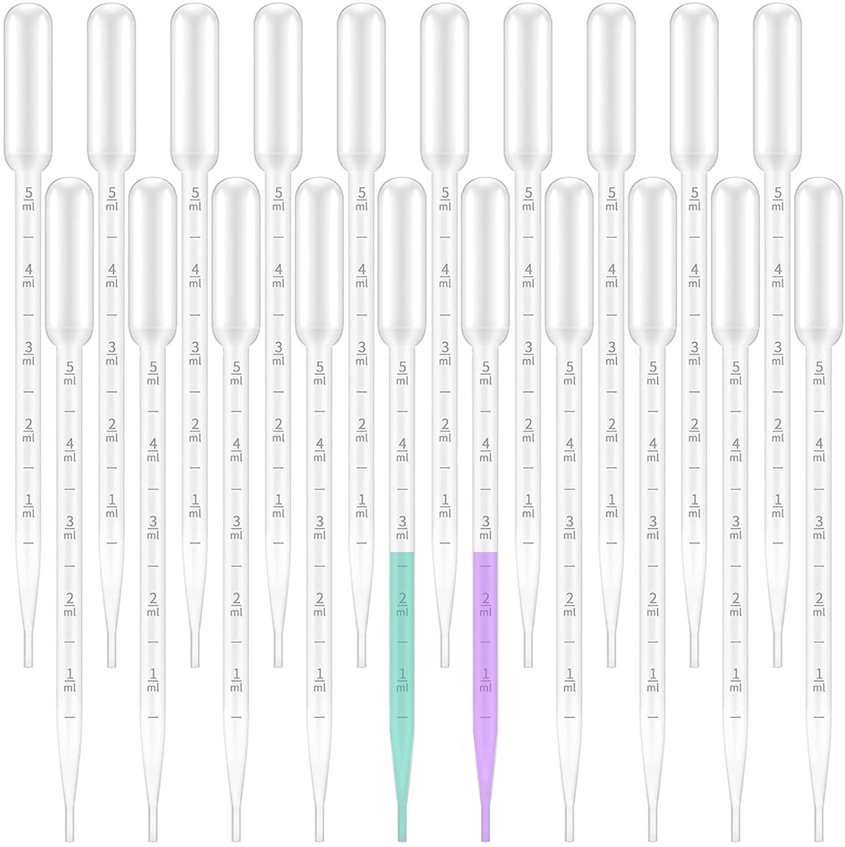 20 stuks 5 ml pipetten, pipetten, pipetten, plastic pipet, pipet, pipet, transferpipetten, transparant, voor het overbrengen van parfum, etherische olie, laboratorium