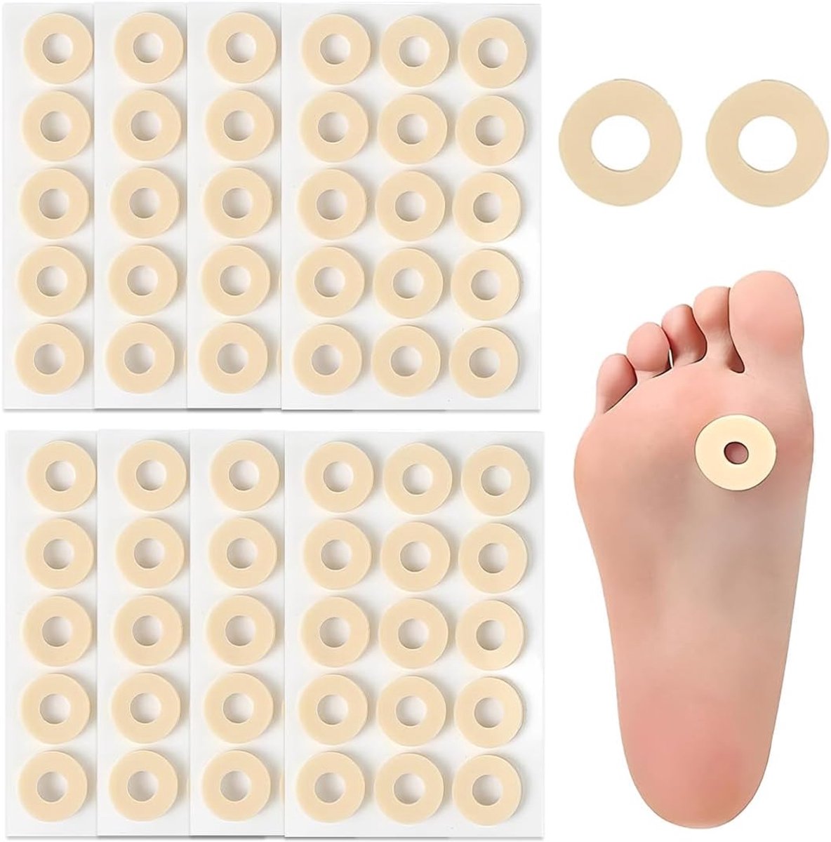120 stuks zelfklevende eeltpads, voetbescherming, antislip beschermpads tegen eelt, eeltpads tegen pijn