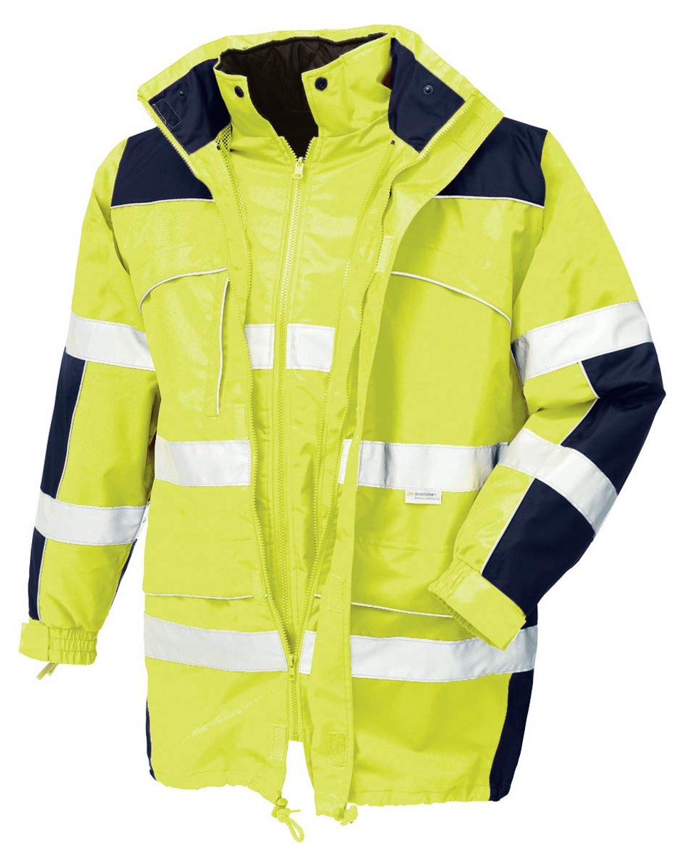 Parka voor waarschuwingen, waterdicht, winddicht, geel, S