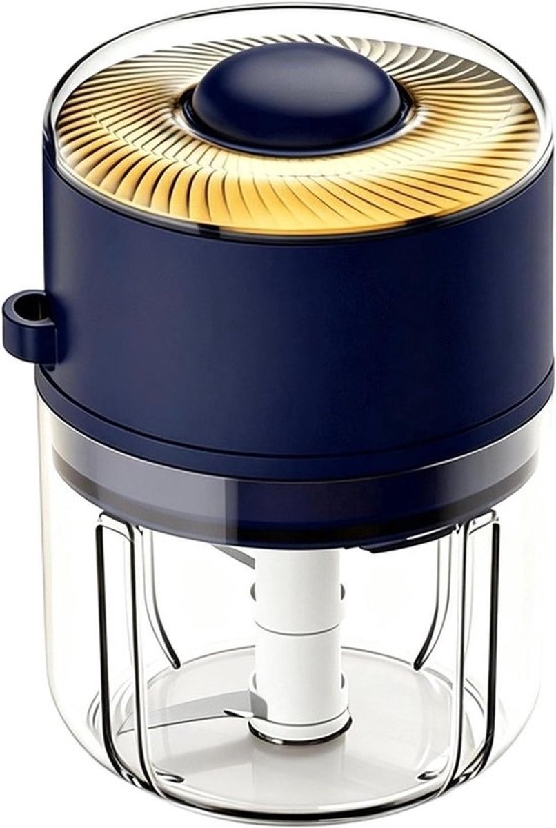 Mini Hakmolen - Kleine Keukenmachine - Eten Bereiden - Oplaadbaar Draadloos - 350ml Capaciteit - Blauw