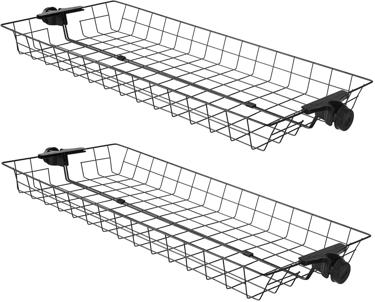 Opbergmanden set - Voor telescopisch kledingkastsysteem - Metaal - Zwart