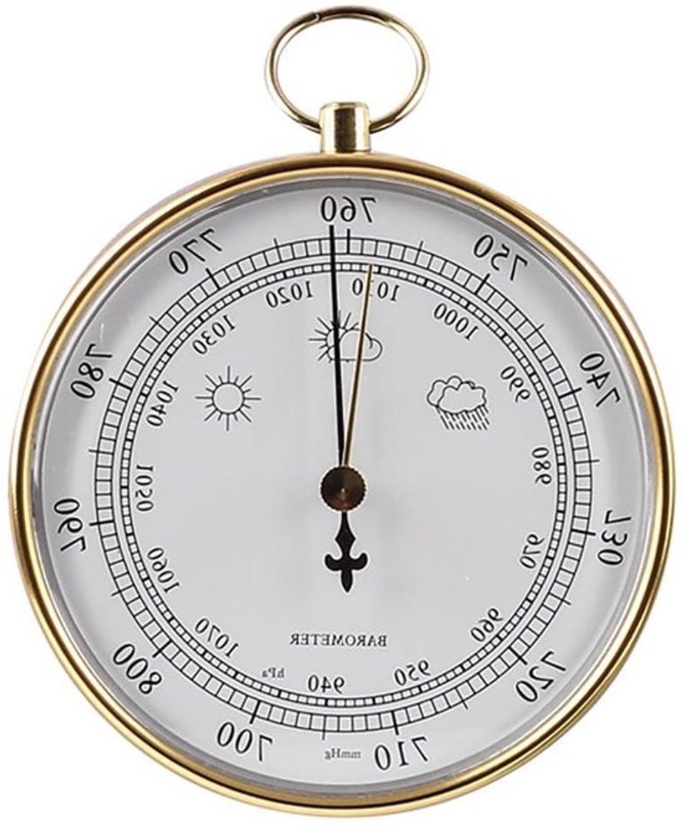 Weerstation Set - Barometer Thermometer - Weersvoorspelling Thuis - Hoge Precisie Meting - 3-delig - Goud