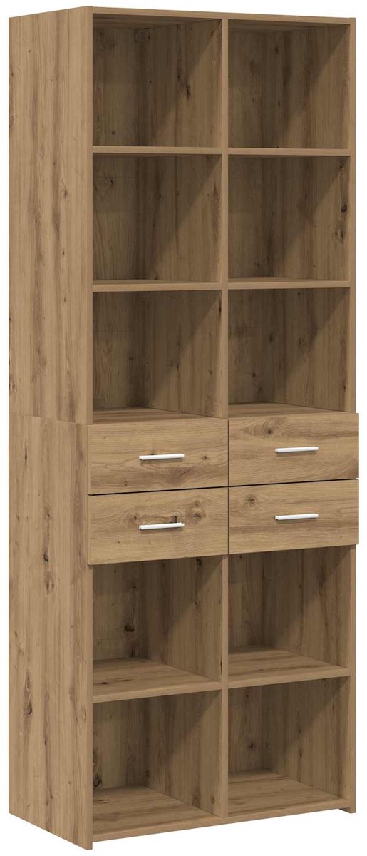vidaXL Boekenkast - Artisanaal - eiken - 30 - x - 42,4 - x - 185,2 - cm - Bewerkt - hout