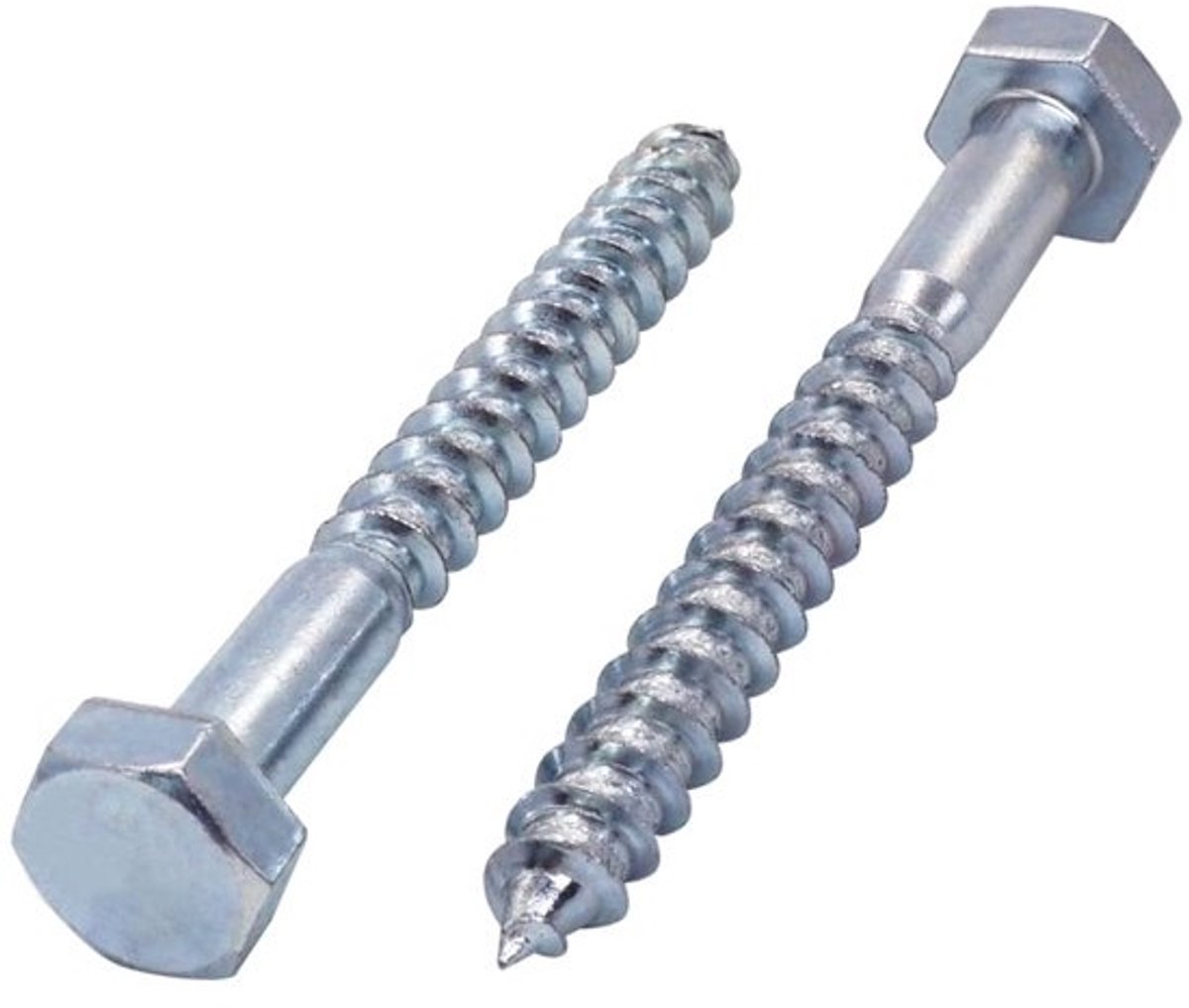 Houtschroeven Zeshoekkop Verzinkt Staal M10 x 90 mm (15 Stuks) - Sterke Bus Schroeven