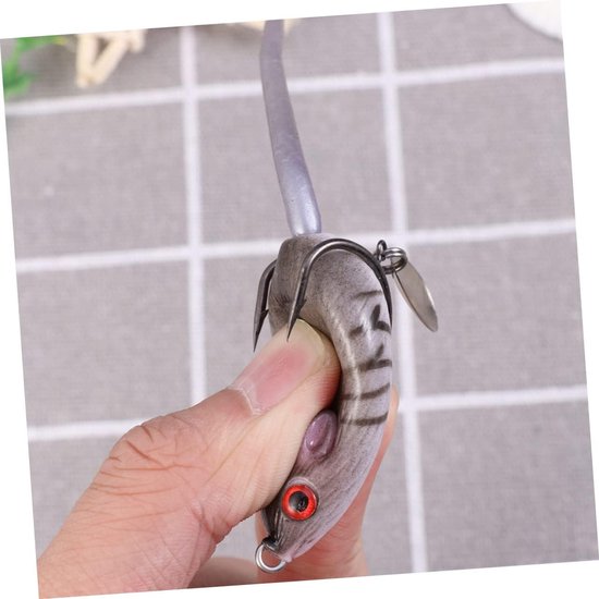 kunstaas visuitrusting muis swimbaits rat visaas rat swimbaits long throw zoetwater haak muis simulatie aas prikkelbait bionisch nep aas — afbeelding 5
