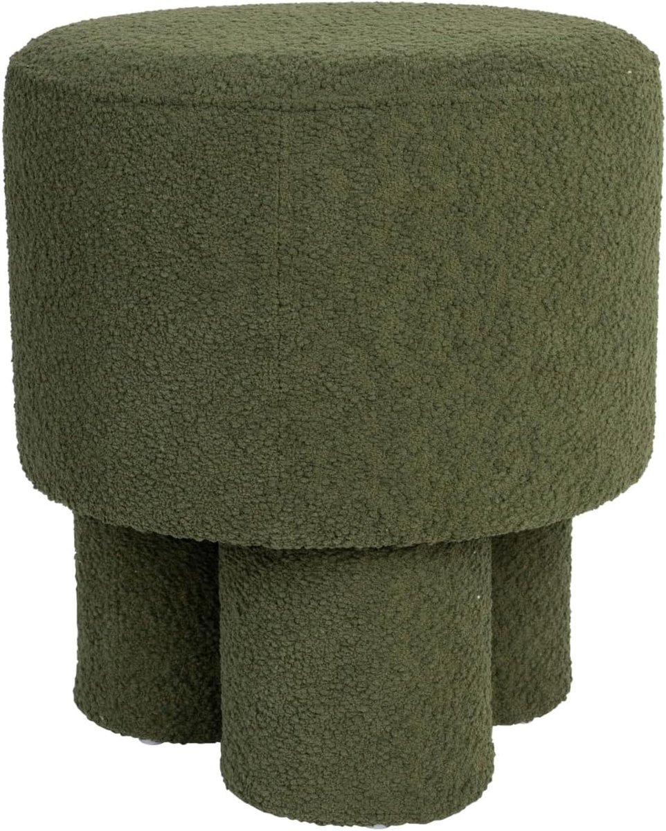 Kruk/Poef Bouclé Groen