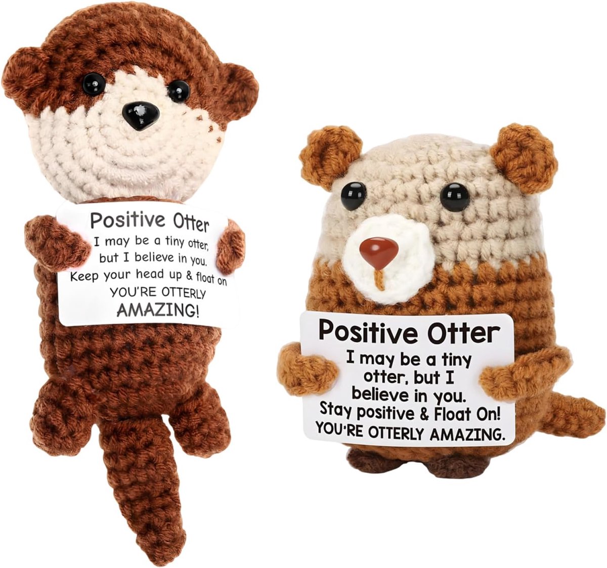 Gifts Otter knuffeldier gehaakte geluksbrenger 2 stuks