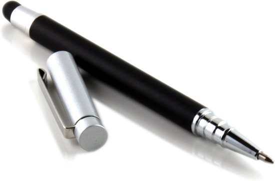 Stylus Pen voor Smartphone/Phablet/Tablet Stylus en Balpen Touch Pen - zwart/zilver — afbeelding 2