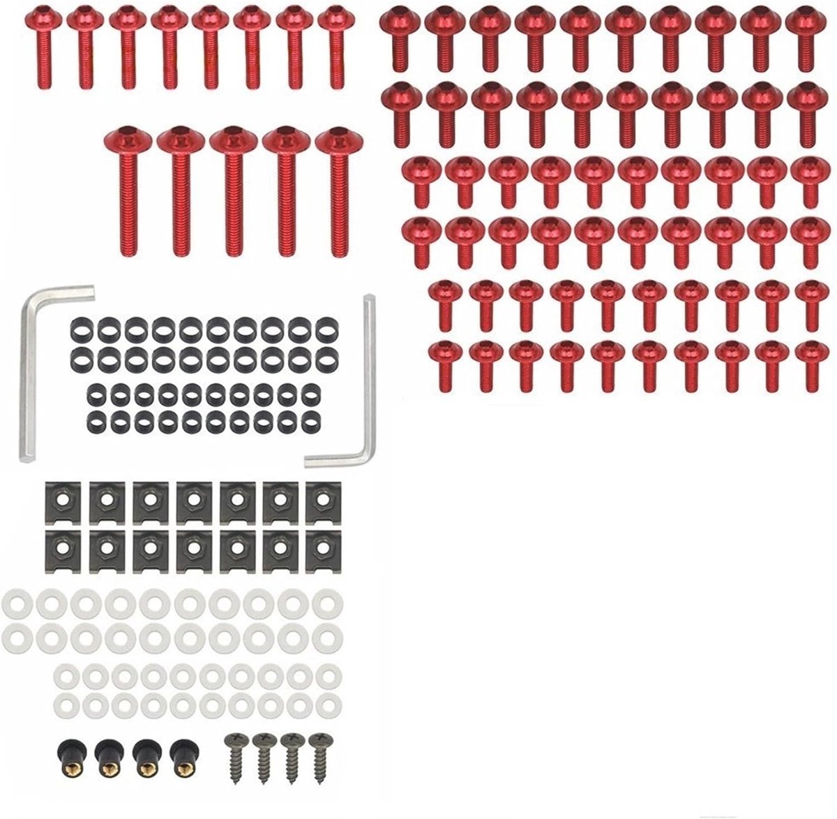 Geschikt voor yamaha's triumph daytona body kit motorfiets universele kuip bout kit 177 stuks M6 kuip bout kit kuip bout, Red