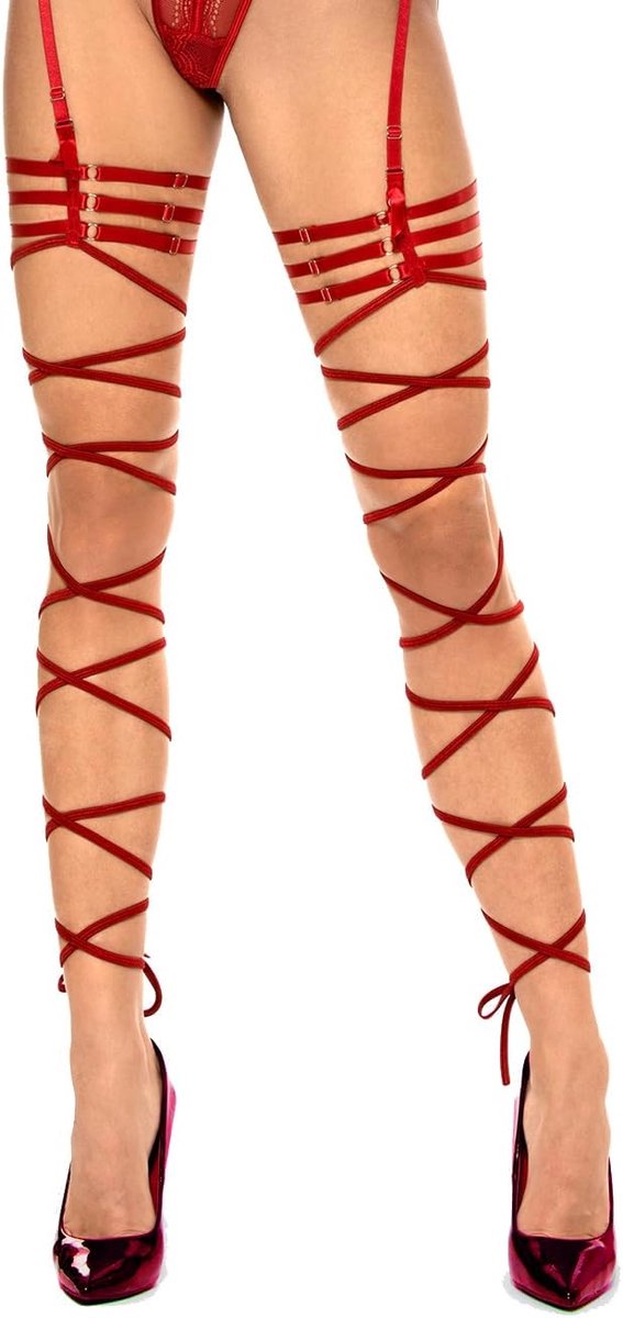 Lingerie jarretelband kousen, doe-het-zelf crisscross kousen voor clips