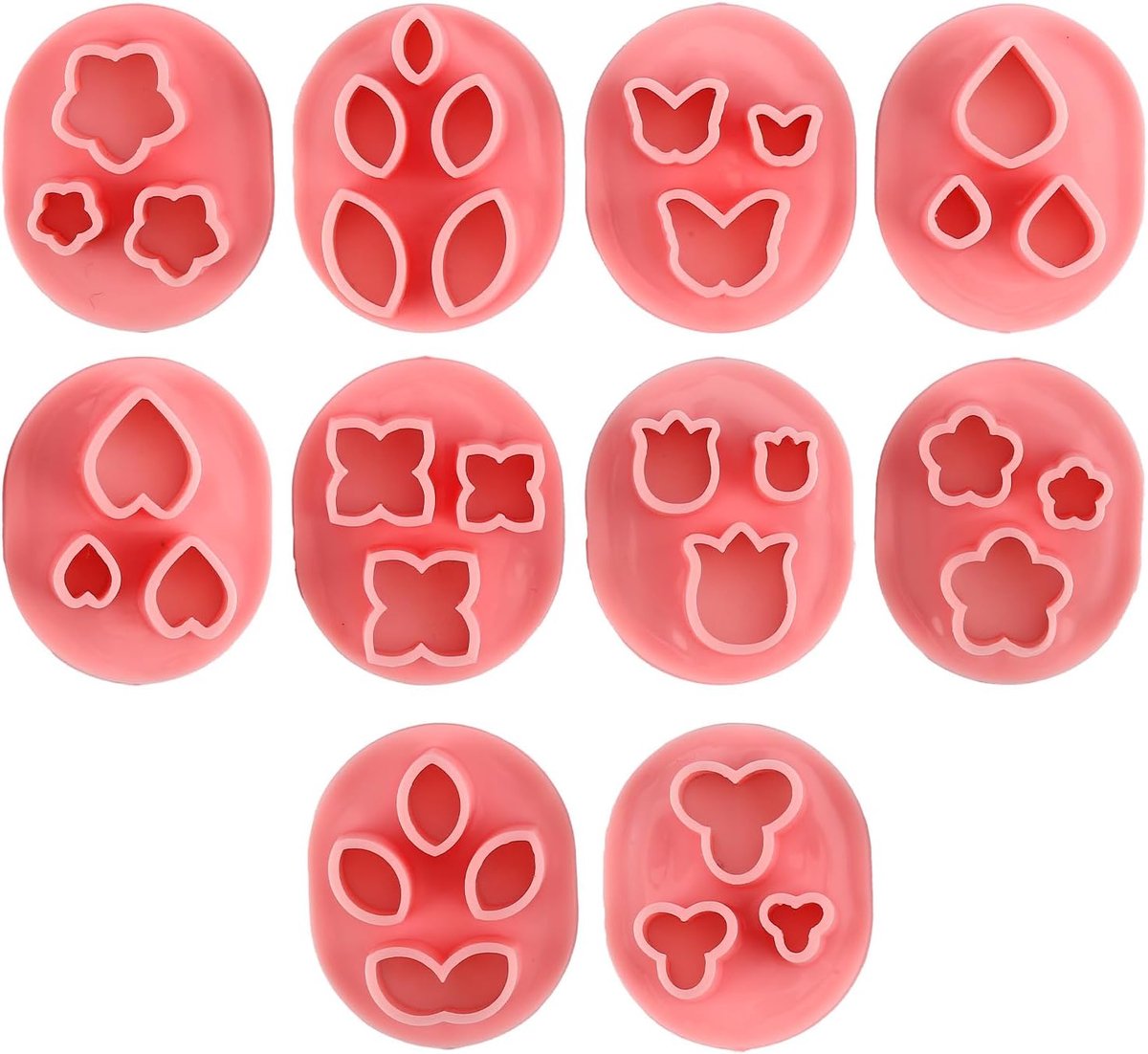 10 Stuks Mini Bloemblaadje Polymeer Klei Snijders, 10 Vormen Polymeer Klei Gereedschap Mini Blad Klei Snijders Set voor Oorbellen Sieraden Maken DIY Craft