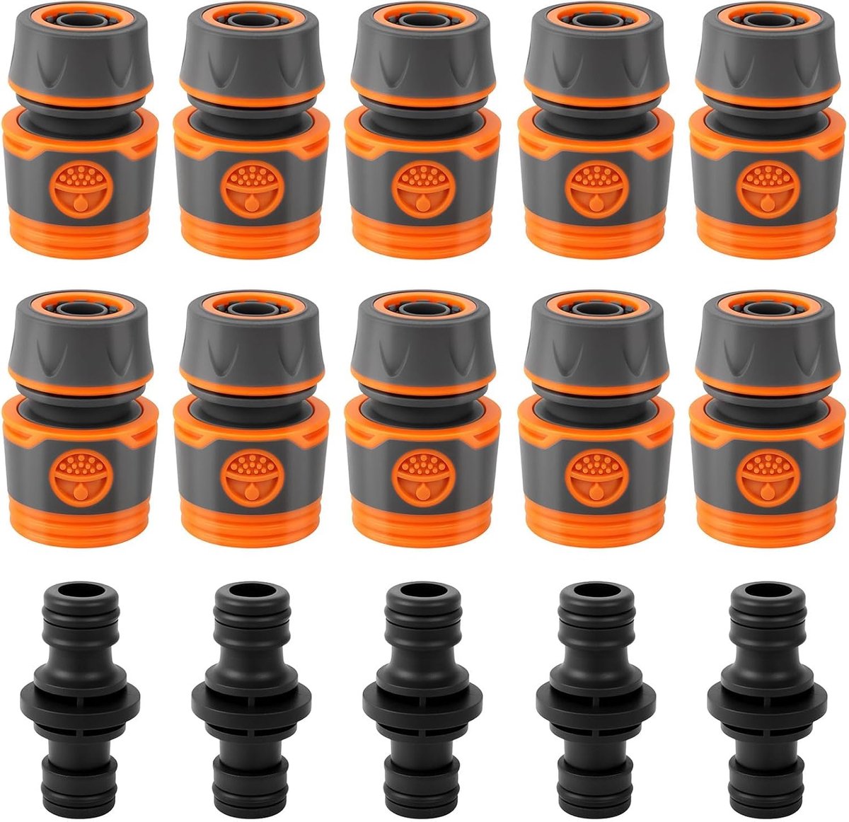 15 stuks 1/2 inch slangverbinder 13 mm met koppelingen, dubbele stekker tuinslangverlenging koppeling tuinslangverbinder voor familietuin