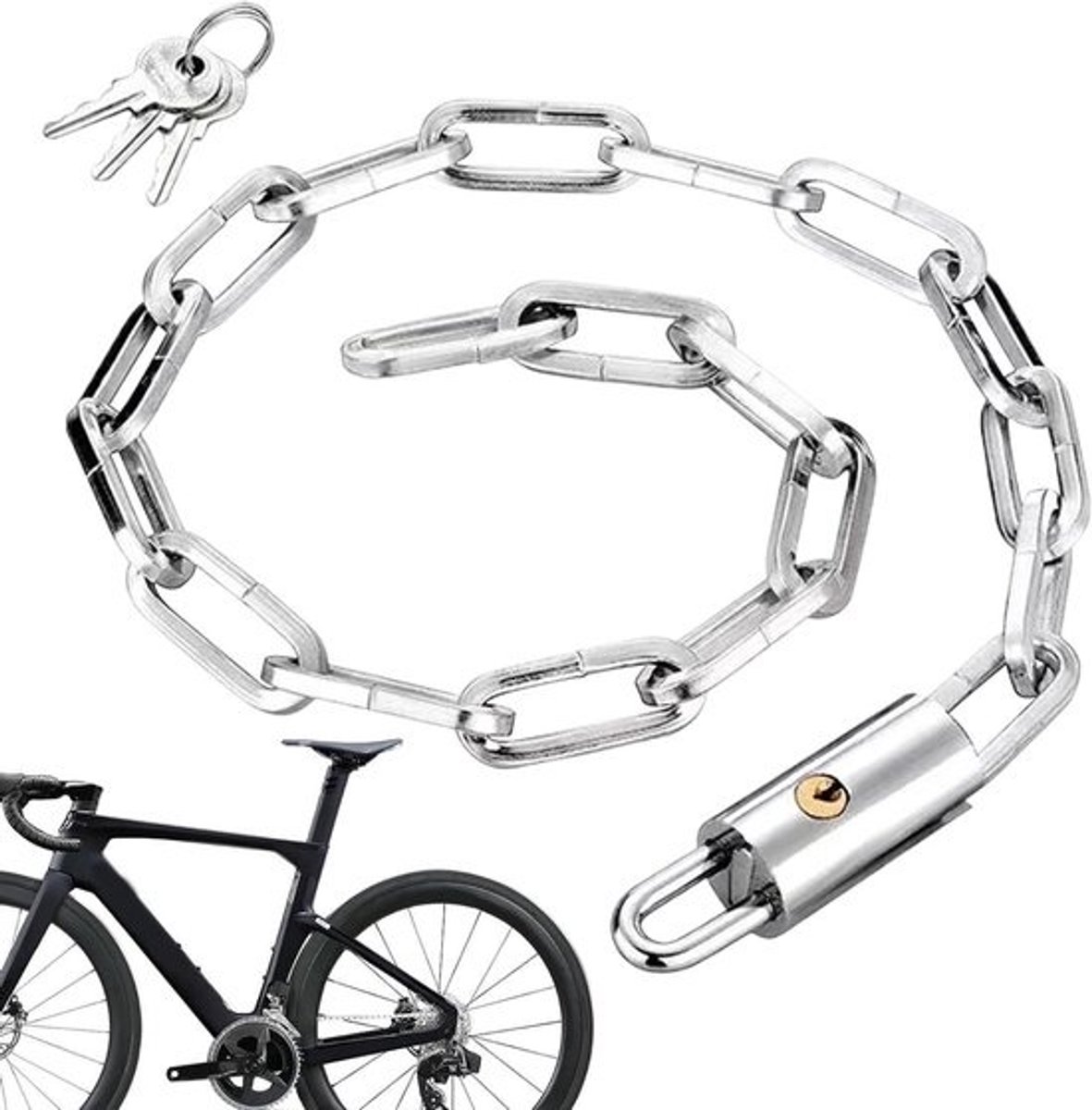 Fietskettingslot - Fietsbeveiliging Ketting - Fietsen Beveiligen - Anti-diefstal Staal - 1.21 Pond - Zwart