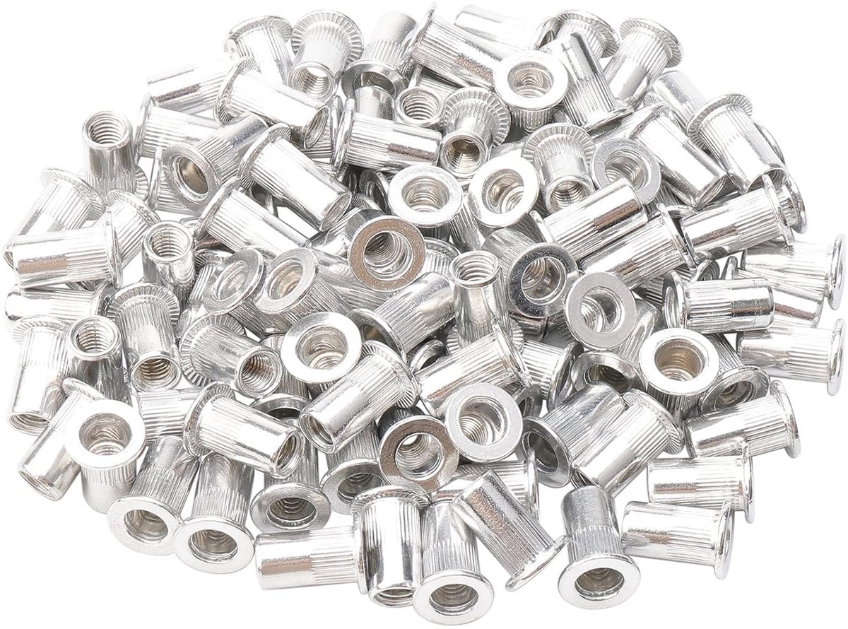 Dailygoods- Klinknagelmoer M5 - 100 Stuks - Aluminium - Blinde Inzetmoer - Holle Sluiting - Roestvrij Staal - Sterke Draden - Bevestigingsmoeren