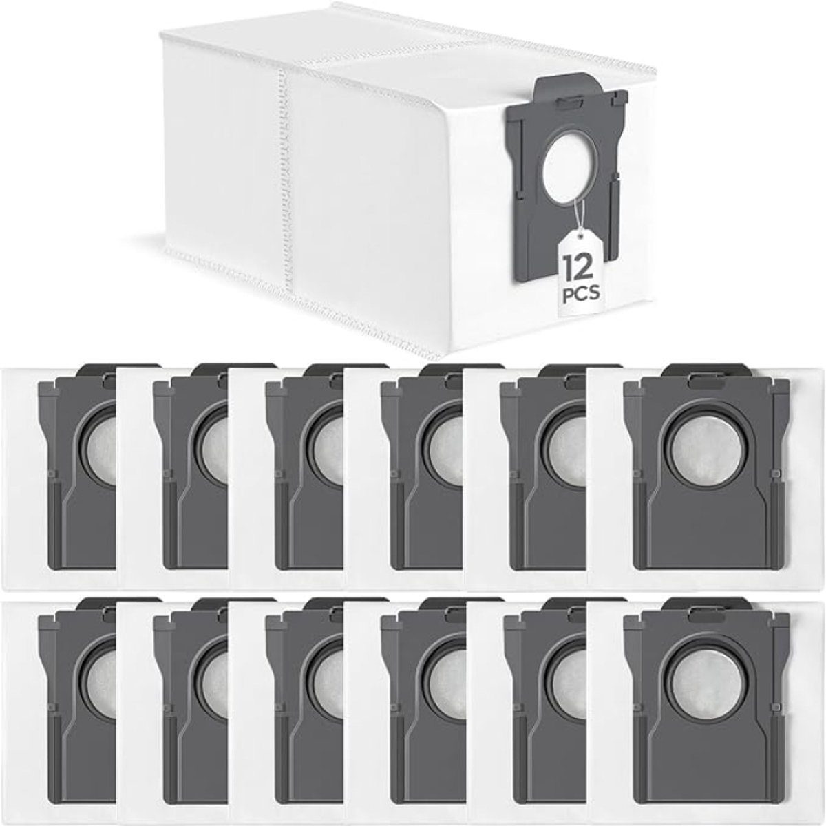 12 stofzuigerzakken voor Dreame L10s Ultra Gen 2 & 3, L10s Pro Ultra Heat, L20/L30s/L40/L40s/L50/X30/X40/X50 Ultra, L20 Ultra/X50 Ultra Complete, L40 Ultra AE, X30/X40 Pro, Mova S70 E30/40 P50/50s Z60 Ultra