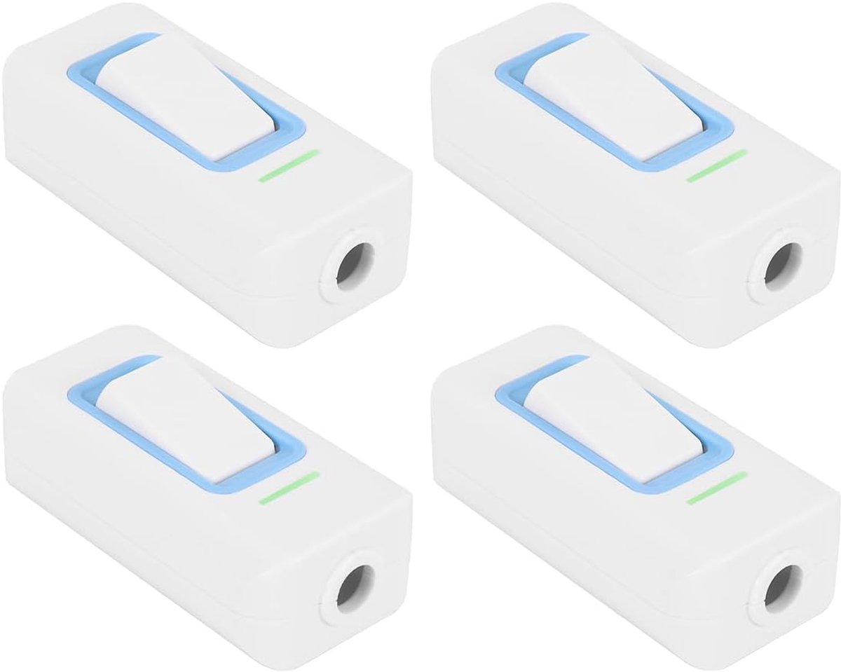 4 stuks tussenschakelaar 2-aderige voedingskabels snoerschakelaar voor lampen tafellampen, kleine ventilatoren, huishoudelijke apparaten