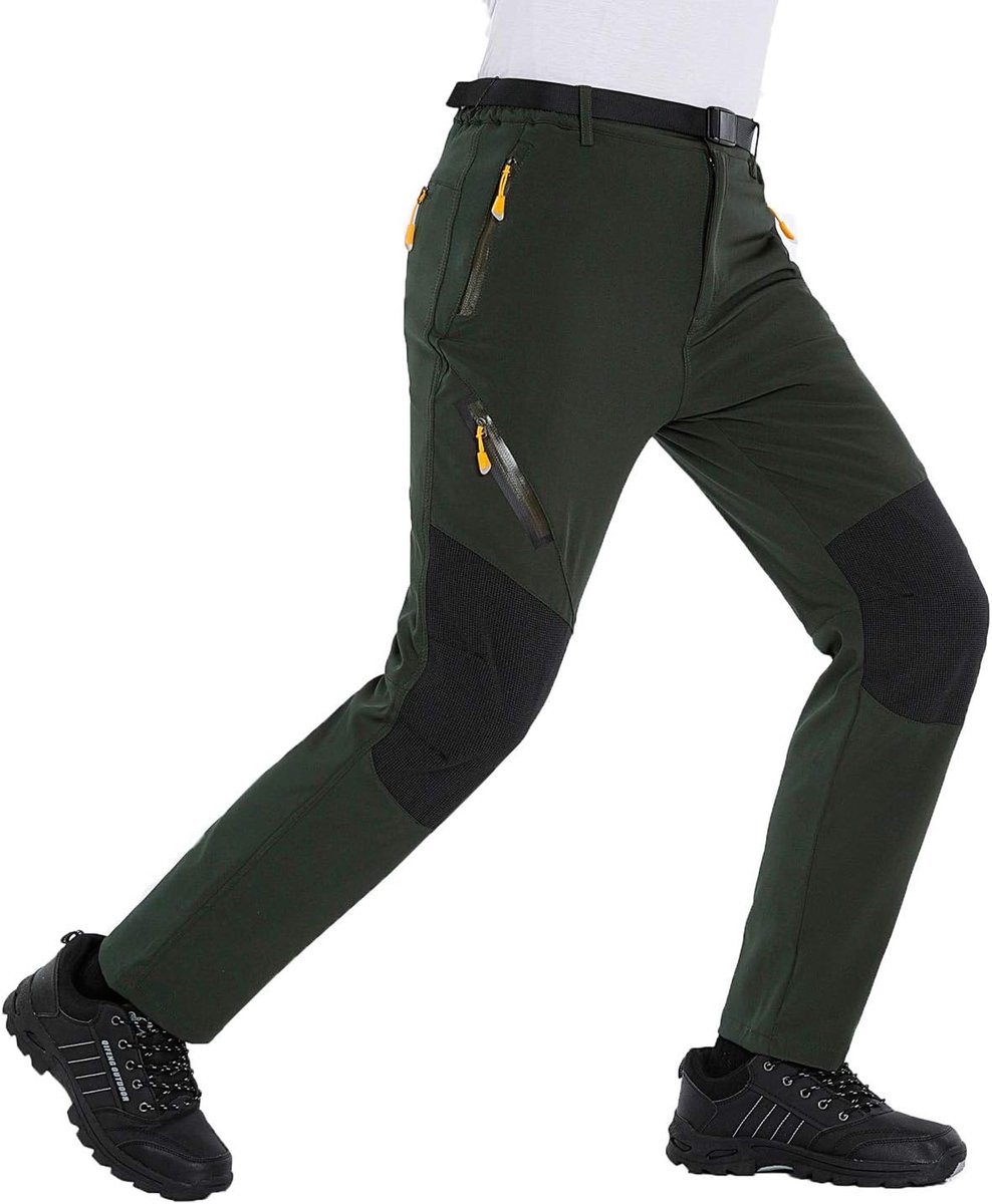 Softshell Lichtgewicht Wandelbroek Outdoor Stretch Sneldrogende Wandelbroek met Ritszakken - - L