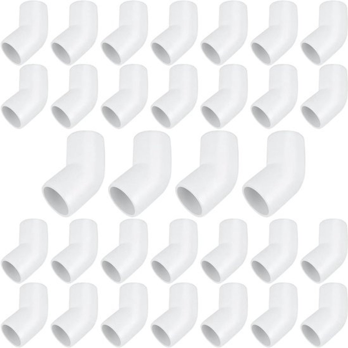 PVC Elleboog Fittingen - Buiskoppelstukken - Doe-het-zelf Constructies - Meubelkwaliteit PVC - 32 stuks 1 inch - Wit