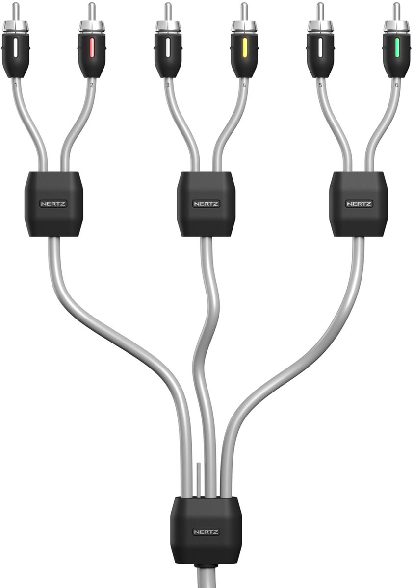 Hertz 6-kanaals RCA-kabel 100 cm, plus remote kabel - HMLC6 3