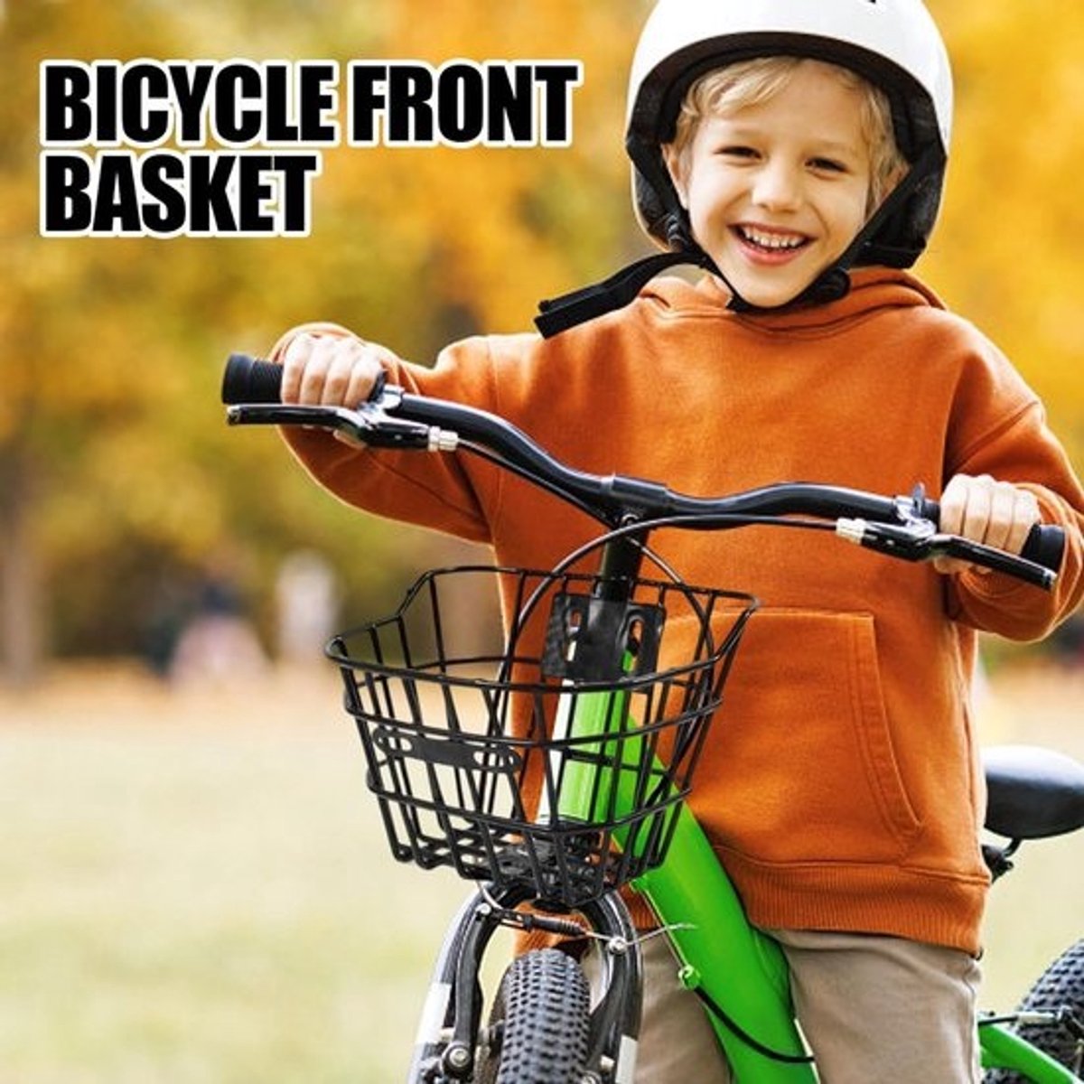 Fietsmand Voor - Draagmand Opbergdrager - Buitensport Vervoer - Betrouwbaar IJzeren Frame - 23 x 19 x 14 cm - Zwart
