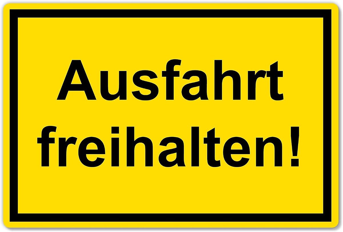 PVC-bord "Ausfahrt freihalten" 30 x 20 cm met UV-bescherming