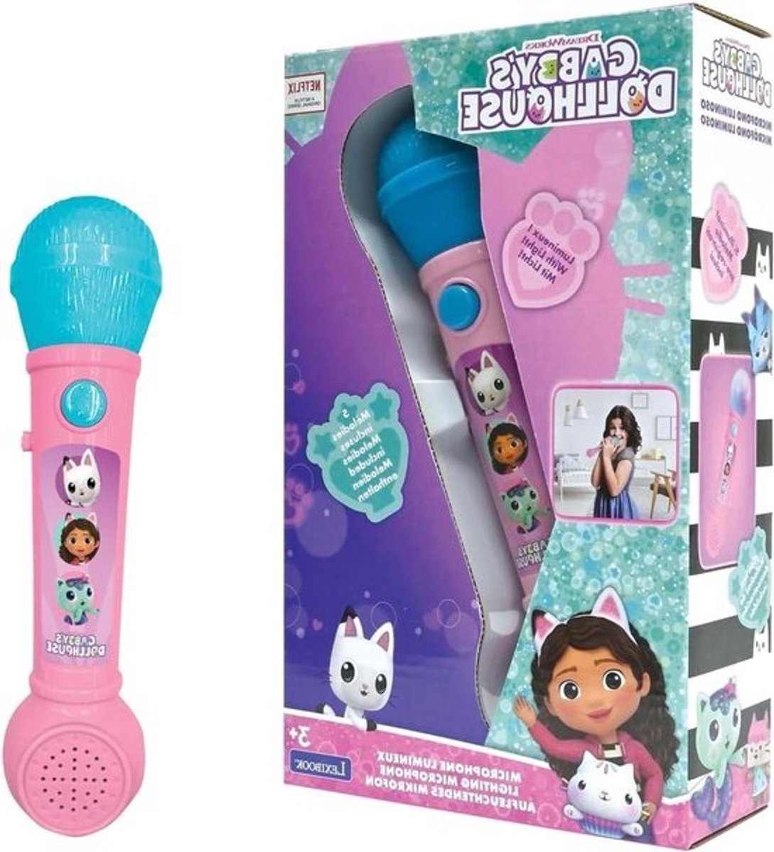 Kinder Microfoon - Zing Microfoon - Zingen en Optreden - Lichtgevende Effecten - 1 Aantal - Roze Blauw
