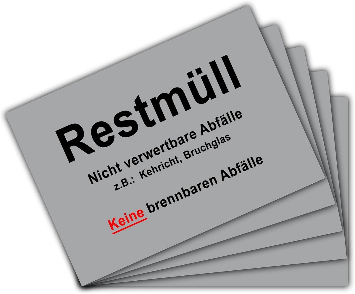 5 stuks restafvalstickers