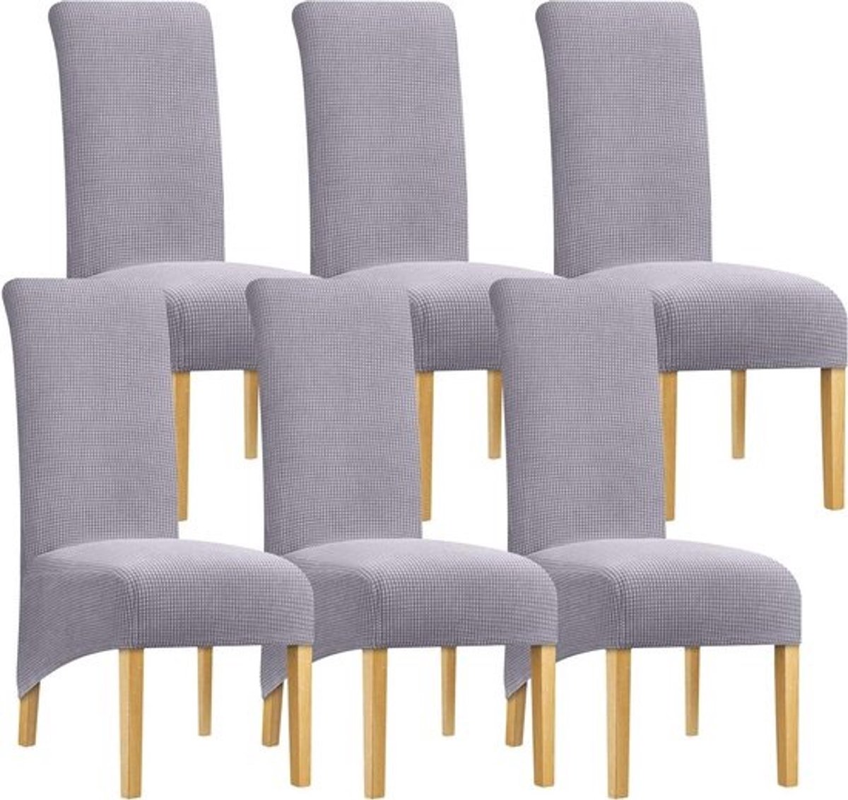 Stoelhoezen Set - Meubelbeschermers - Eetkamer Decoratie - Stofbestendig en Kraswerend - Voor Stoelen 35-50cm - Grijs