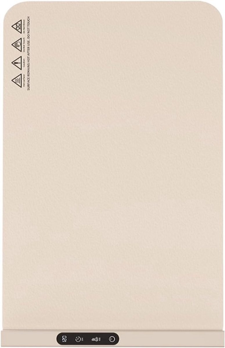 Voedselverwarmingsmat - Elektrisch Opwarmbord - Buffetten Feestjes - Zes Temperatuurstanden - 62x38cm - Crèmekleurig