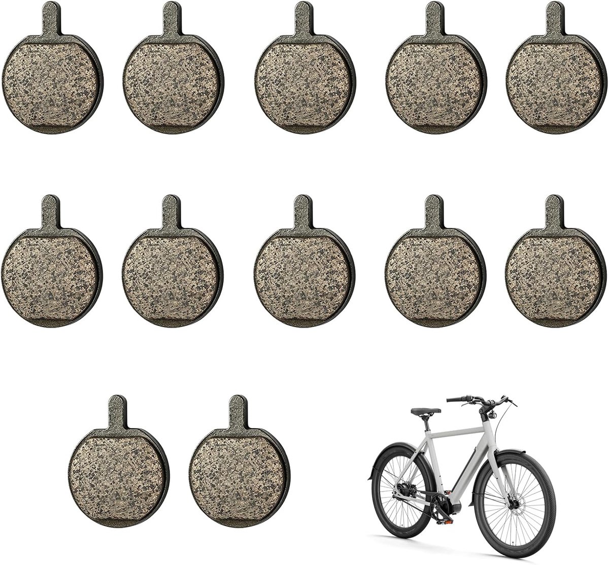 5 paar fietsschijfremblokken, semi-metalen remblokken voor mountainbike, e-bike, scooter en fiets, stil, slijtvast, hittebestendig, eenvoudige montage