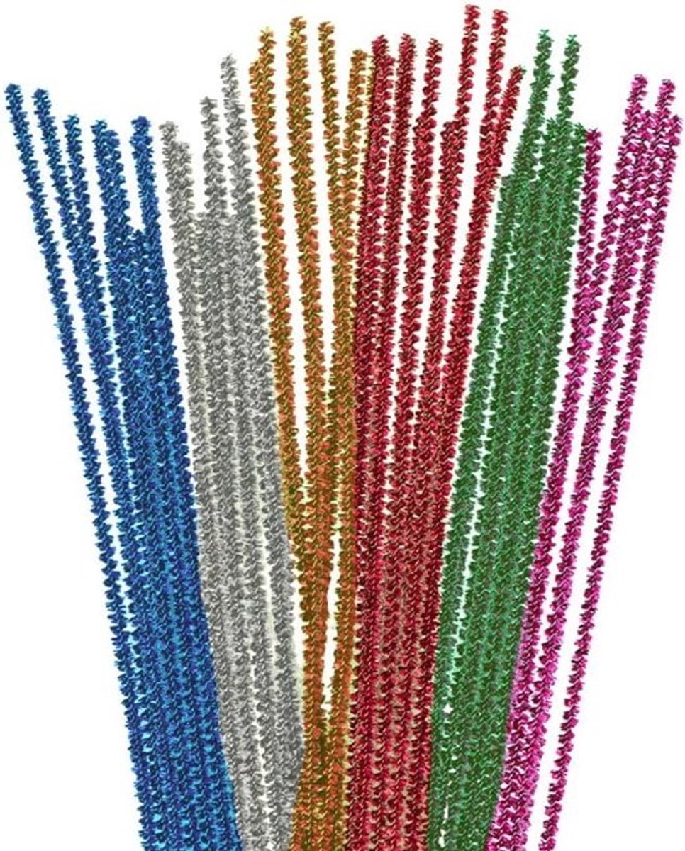 Knutseldraad Chenille Stengels Gemixt in Kleuren 6mm x 30cm - 25 Stuks