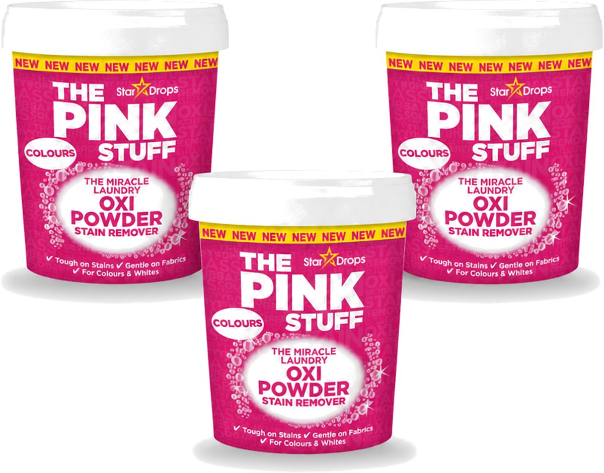 3 x The Pink Stuff - Vlekverwijderaar - Voor Bonte Was - 1kg - Voordeelverpakking - 3 stuks