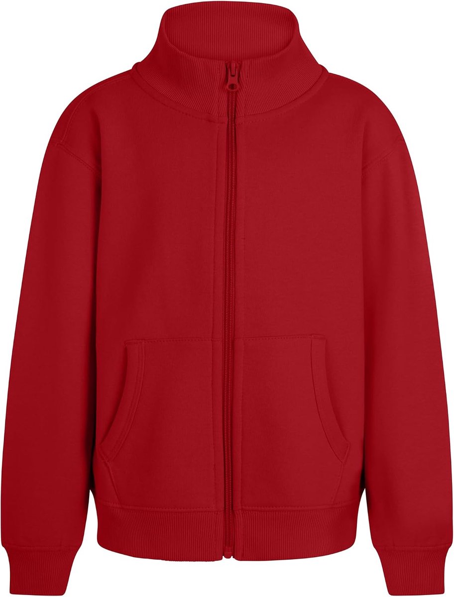 SZ270K Cooper Kids; sweatshirt voor kinderen, ritssluiting, rood, maat 9/11, Rood, 9-11 años