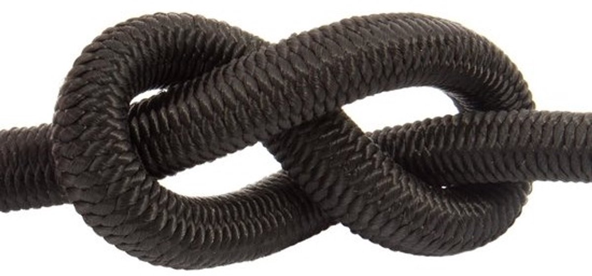 Elastisch touw - Spanband - Bevestigen en zekeren - Hoge uv-bestendigheid - 75 meter 8 mm - Zwart