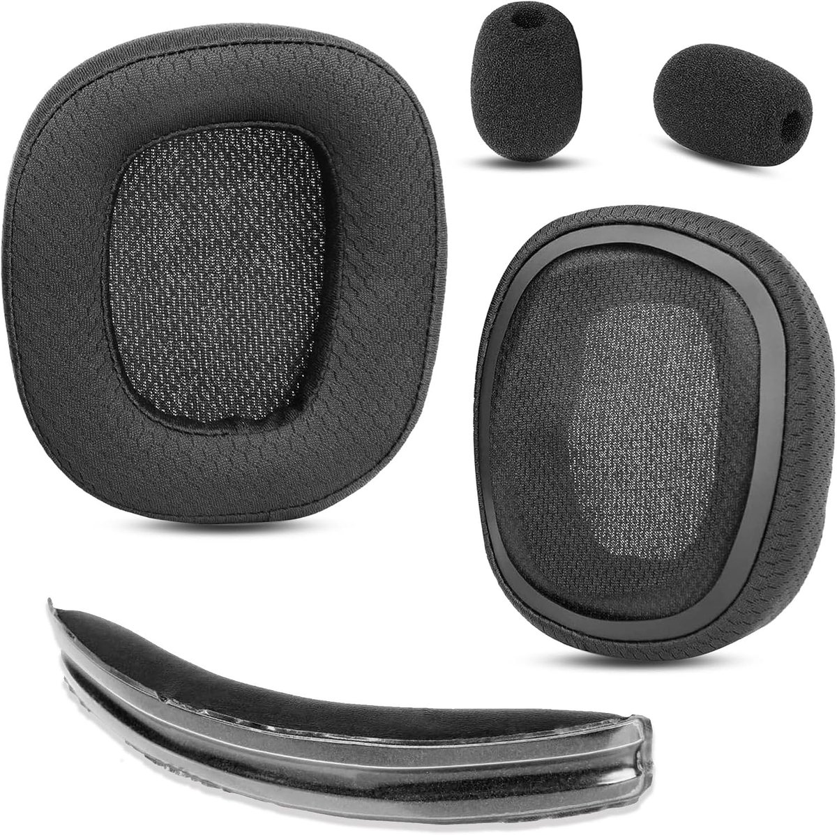 Oorkussens en Hoofdband Compatibel met Logitech G930s G930 G432 G430 Headsets Hoofdtelefoons Oorkussens Vervangingskussen (Ademend Stof/Hoogwaardige Foam)