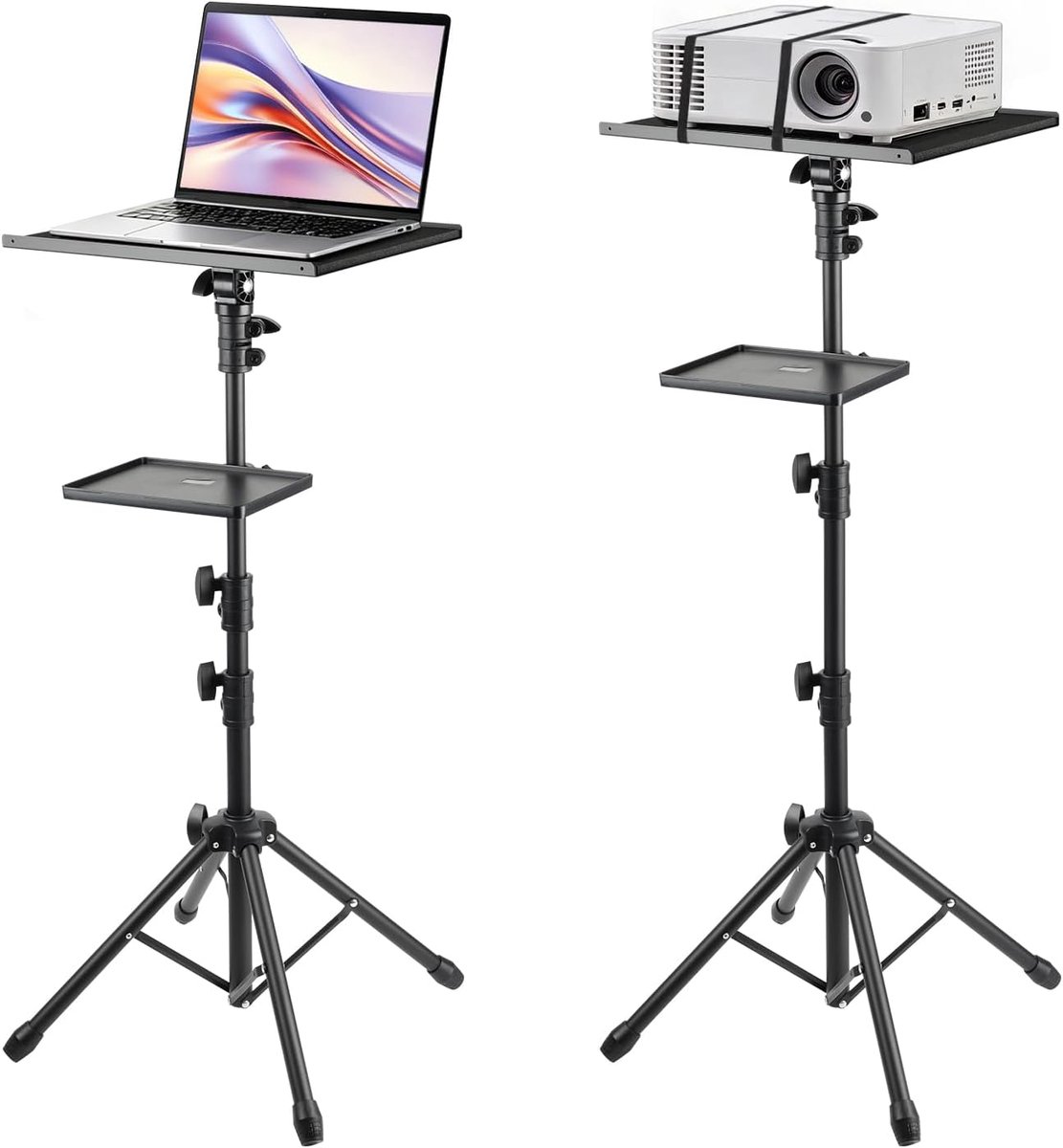 Standaard met 2 Plateaus, Hoogte Verstelbaar 70-135 cm