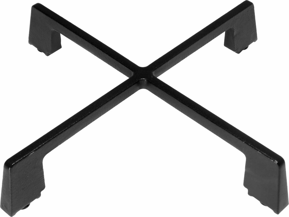 22,5cm Dparts gietijzeren pannendrager voor gasfornuis - 3,9 cm hoog - pandrager met rubber dopjes voetjes - fornuis pannen houder