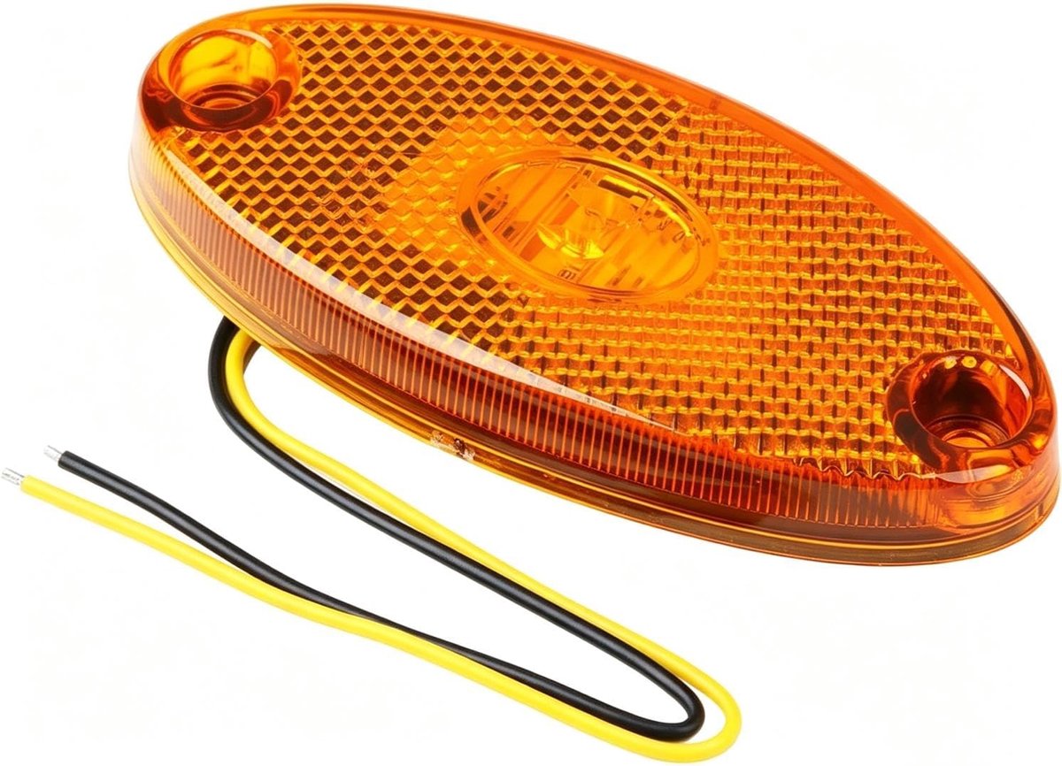 12 V gele led-sjabloonlampen, indicatorlampen met reflector voor aanhanger, bestelwagen, caravan, veiligheidsaccessoires, vrachtwagen, eenvoudig in te stellen, gele kabel,zijpositie, voor vrachtwagen