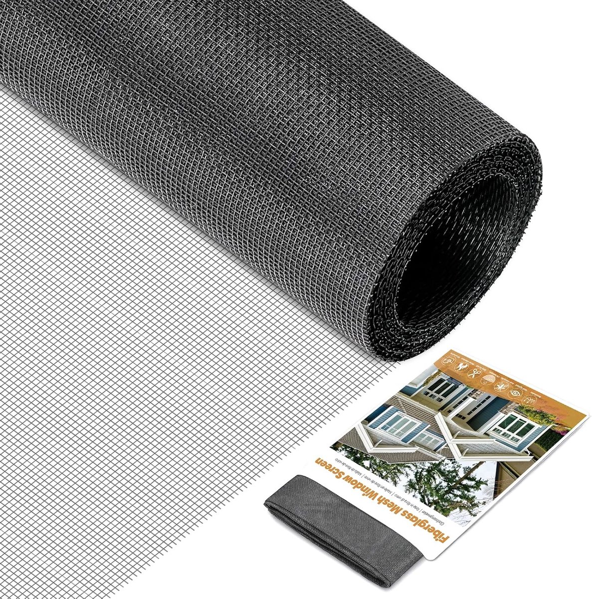 Vliegengaas voor ramen, 150 x 500 cm, insectenhor voor ramen, glasvezel, reserveonderdeel voor ramen en deuren, op maat te snijden, grijs