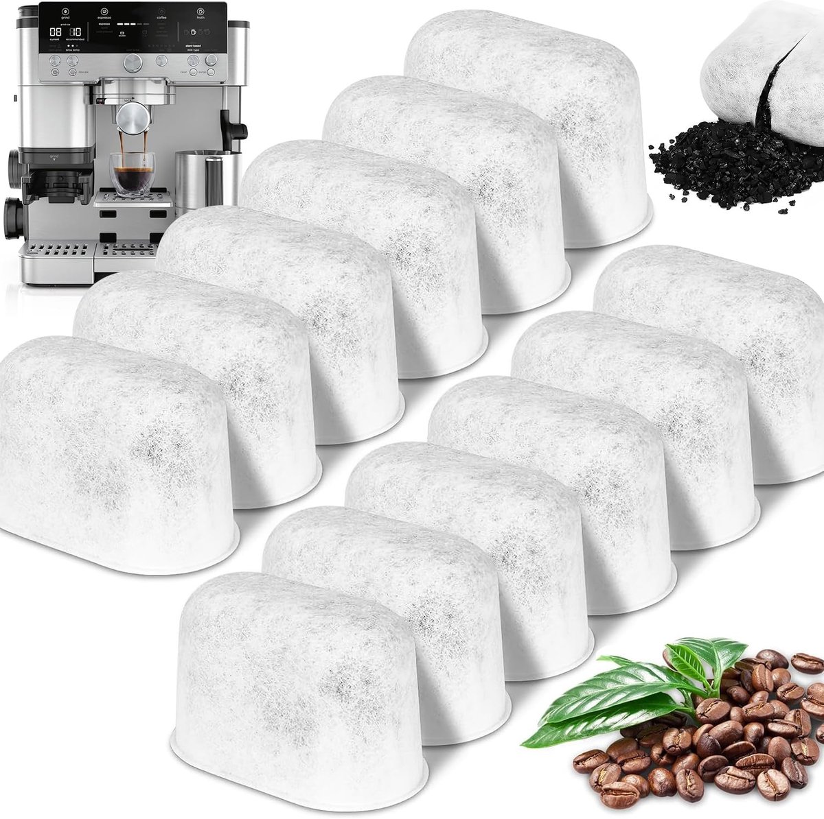 waterfilterpatronen voor Ninja Luxe Cafe actieve koolfilters voor koffiemachines 12 vervangende waterfilterpatronen koffiefilteraccessoires voor Ninja volautomatische koffiemachines