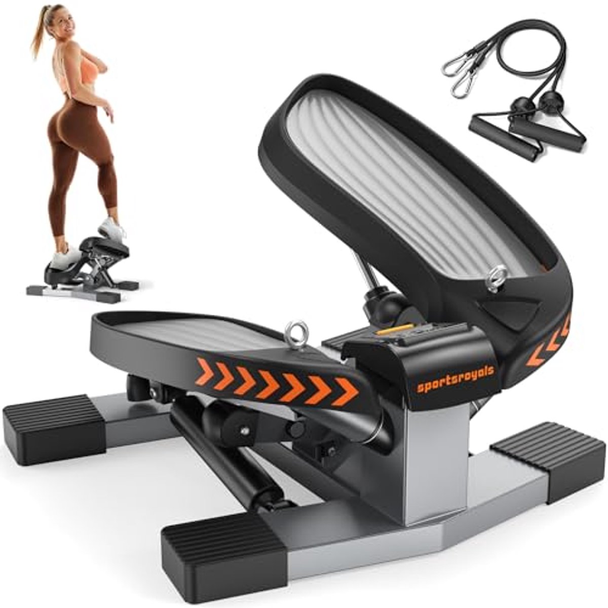 Stair Stepper voor Oefeningen, Twist Stepper met Weerstandsbanden en 150 kg Draagkracht