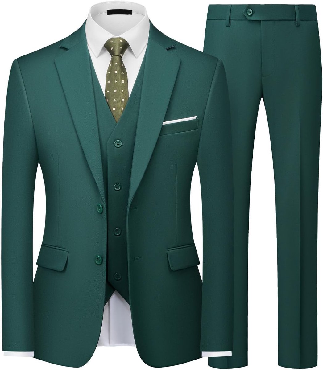 Pakken, 3-delige slimfit blazer met twee knopen, vest, formele smokingsset voor feest, bruiloft en zaken