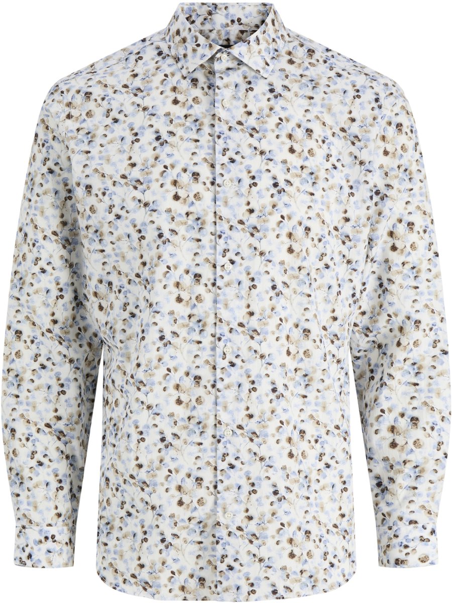 Jack & Jones Overhemd Jprblaparker Print L/s Shirt 12292115 White Mannen Maat - XL