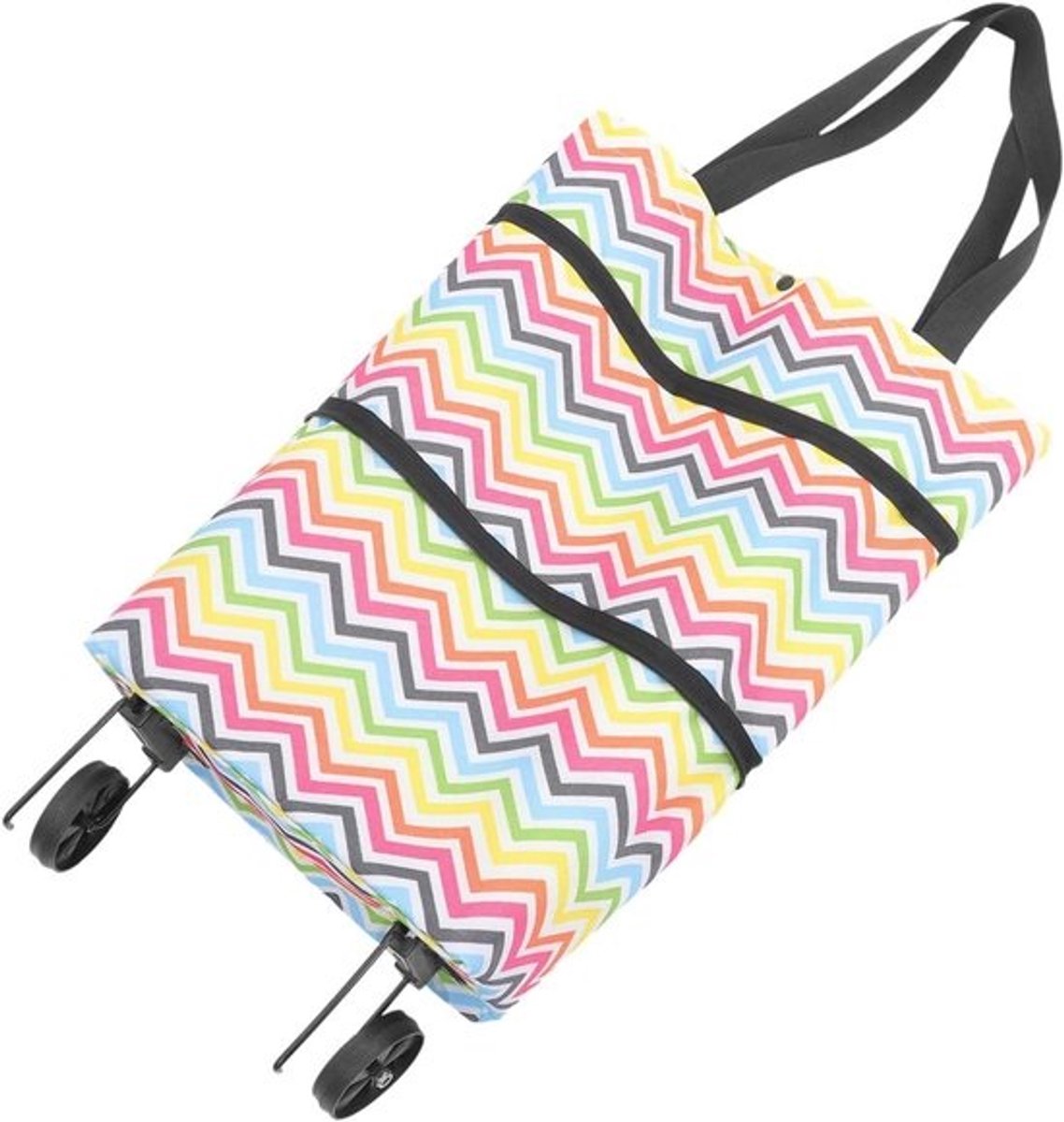 Boodschappentrolley - Opvouwbare tas met wielen - Boodschappen vervoeren - Grote capaciteit - 45x40x14 cm - Gekleurd
