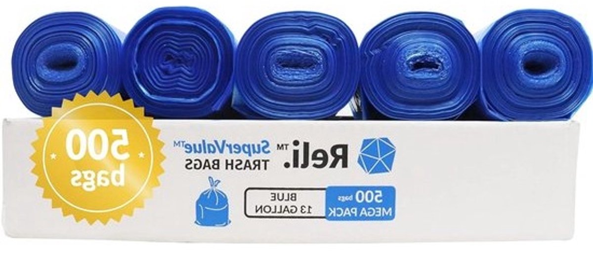Recycling Zakken - Vuilniszakken Blauw - Afval Scheiden - Scheurbestendig Materiaal - 500 Stuks - Blauw