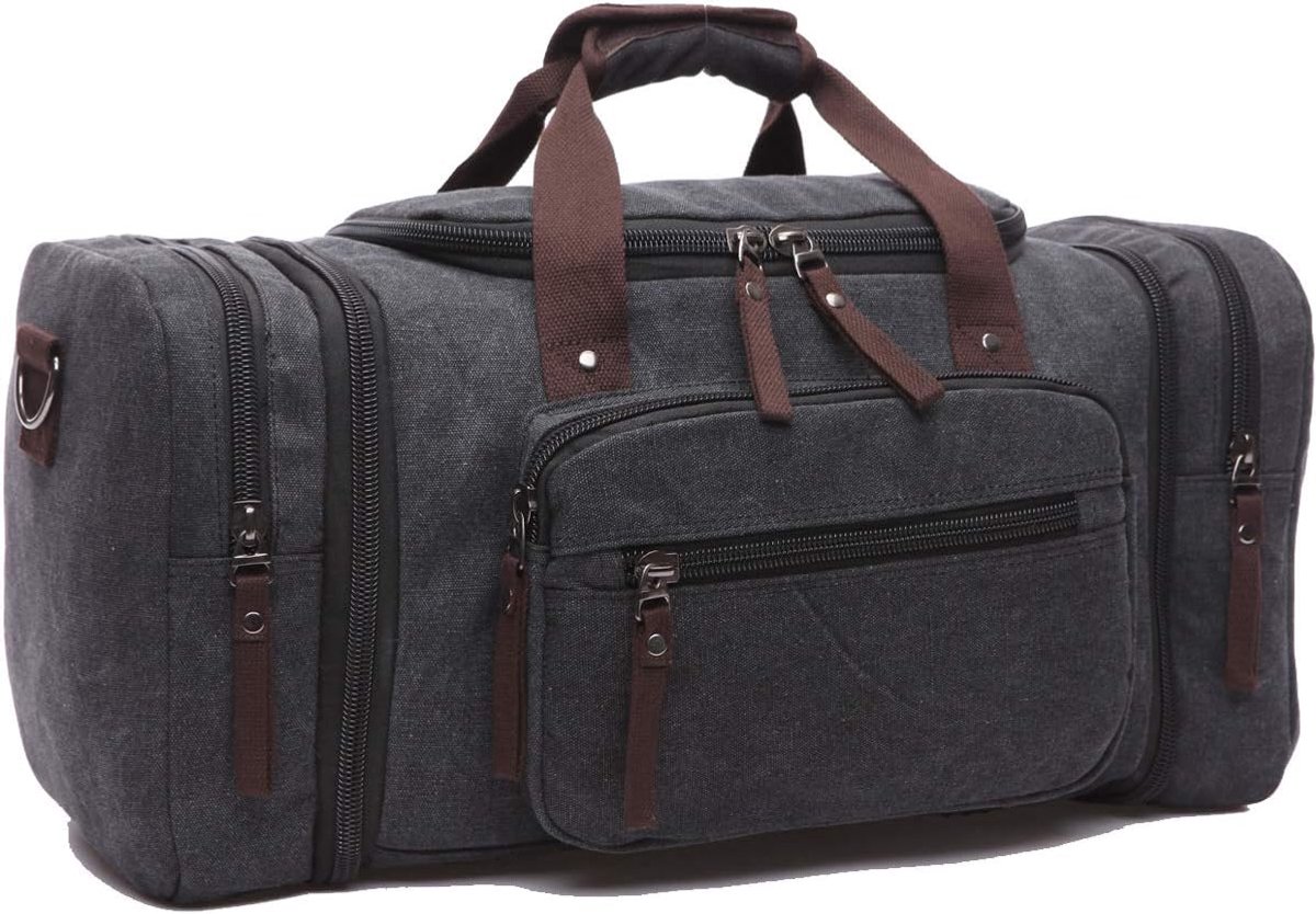 Dailygoods- Duffle Tas 50L - Weekendtas - Reistas met Wielen - Reistas Handbagage - Unisex Canvas - 1 Hoofdvak met Ritssluiting