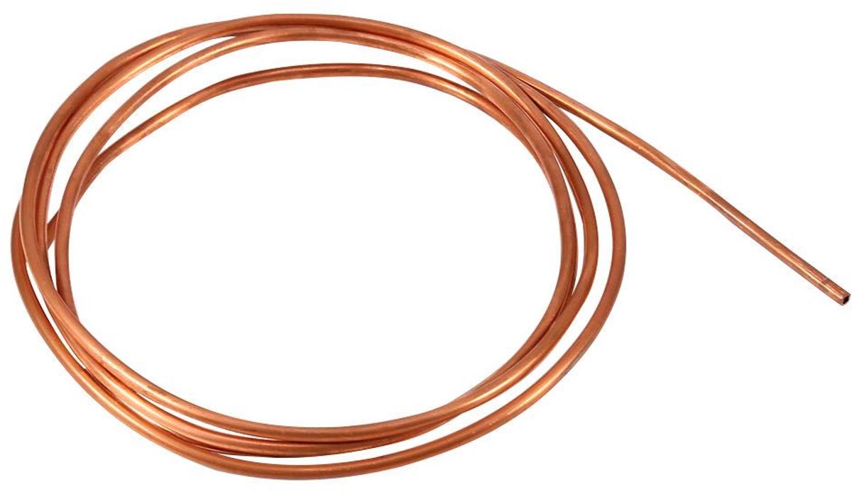 Dailygoods - Koperbuis - 4mm OD - Voor koeltechniek - 2 meter - Hoogwaardige elektrische geleider - Geschikt voor generators, transformatoren en krach