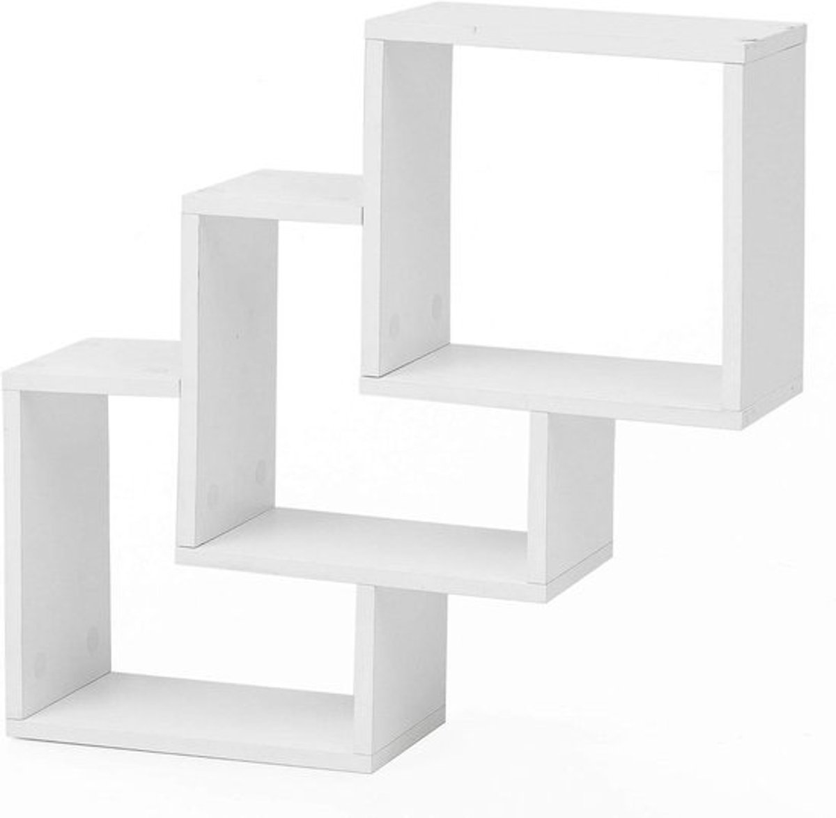 Wandrek - Opbergrek - Decoratie Tonen - Drie vakken - 60 x 60 cm - Wit