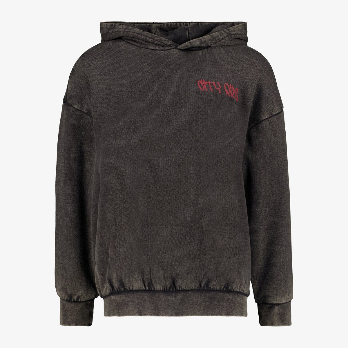 Unsigned jongens hoodie met backprint zwart - Maat 158/164