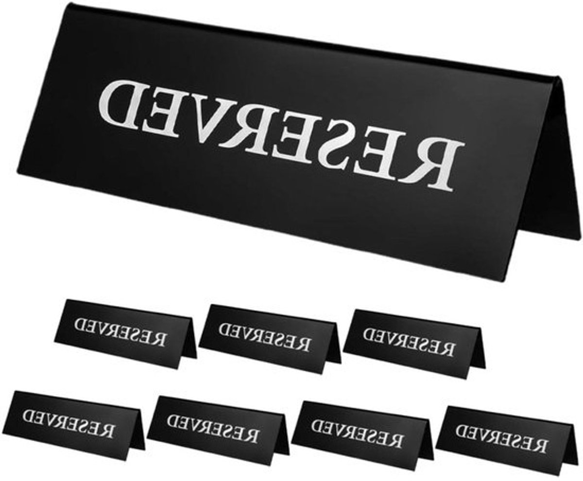 Gereserveerde Tafelborden - Zitplaats Borden - Evenementen Organiseren - Uniek Ontwerp - 15 x 5 cm - Zwart